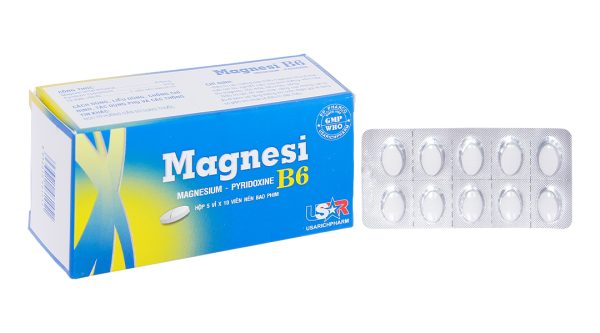 Magnesi B6 Phong Phú trị thiếu magie, giảm lo âu, căng thẳng (5 vỉ x 10 viên)