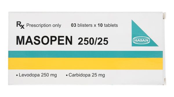Masopen 250/25 trị Parkinson (3 vỉ x 10 viên)