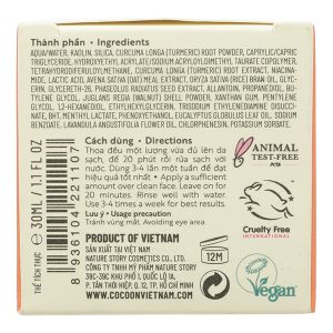 Mặt nạ gel nghệ Hưng Yên Cocoon giúp da rạng rỡ, mịn màng hũ 30ml