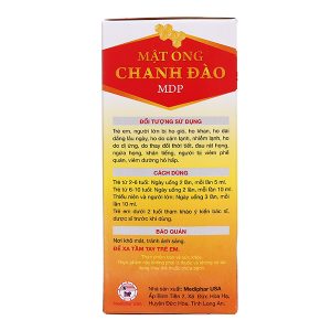 Siro Mật Ong Chanh Đào MDP hỗ trợ giảm ho, bổ phổi chai 120ml