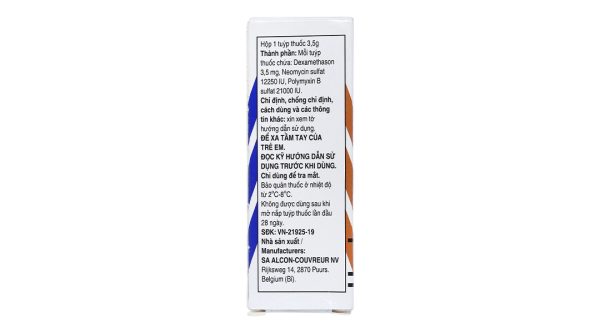 Thuốc mỡ tra mắt Maxitrol trị tình trạng đáp ứng với corticoid ở mắt tuýp 3.5g