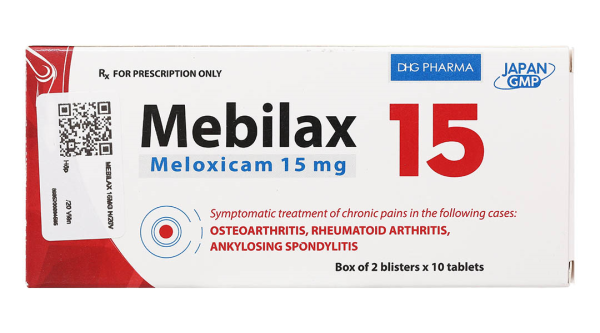 Mebilax 15 giảm đau, kháng viêm xương khớp (2 vỉ x 10 viên)