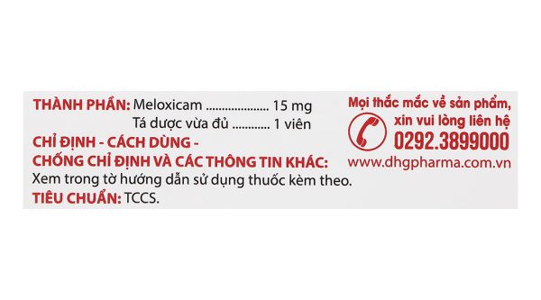 Mebilax 15 giảm đau, kháng viêm xương khớp (2 vỉ x 10 viên)
