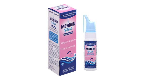 Dung dịch xịt mũi Mebirin Fresh Nasal Hygiene phòng ngừa sổ mũi, ngạt mũi cho bé chai 70ml