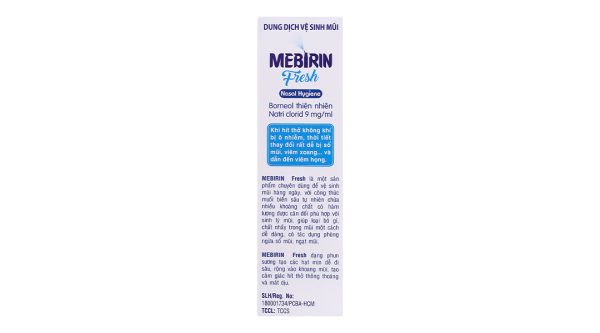 Dung dịch xịt mũi Mebirin Fresh Nasal Hygiene phòng ngừa sổ mũi, ngạt mũi cho bé chai 70ml