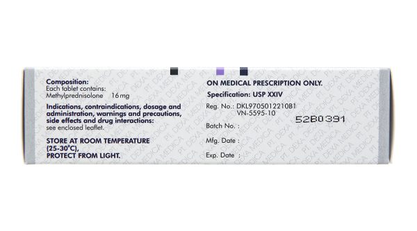 Medexa 16mg thuốc kháng viêm (5 vỉ x 6 viên)