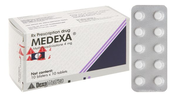 Medexa 4mg thuốc kháng viêm, ức chế miễn dịch (10 vỉ x 10 viên)