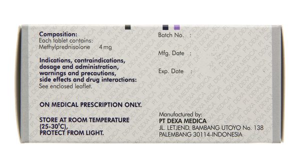 Medexa 4mg thuốc kháng viêm, ức chế miễn dịch (10 vỉ x 10 viên)