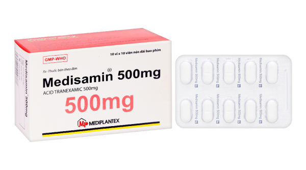Medisamin 500mg trị và phòng ngừa chảy máu (10 vỉ x 10 viên)