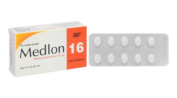 Medlon 16 điều trị rối loạn nội tiết, rối loạn thấp khớp (3 vỉ x 10 viên)