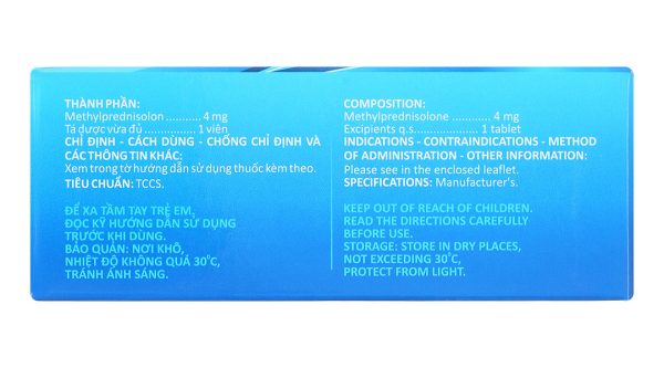 Medlon 4 chống viêm và giảm miễn dịch (10 vỉ x 10 viên)