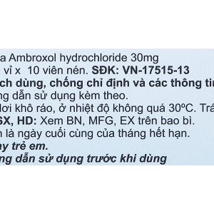 Medovent 30mg trị triệu chứng bệnh phế quản - phổi cấp và mạn tính (10 vỉ x 10 viên)