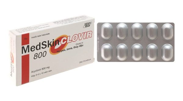 Medskin Clovir 800 thuốc trị và ngừa virus (3 vỉ x 10 viên)