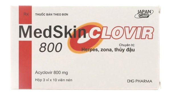 Medskin Clovir 800 thuốc trị và ngừa virus (3 vỉ x 10 viên)