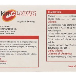 Medskin Clovir 800 thuốc trị và ngừa virus (3 vỉ x 10 viên)