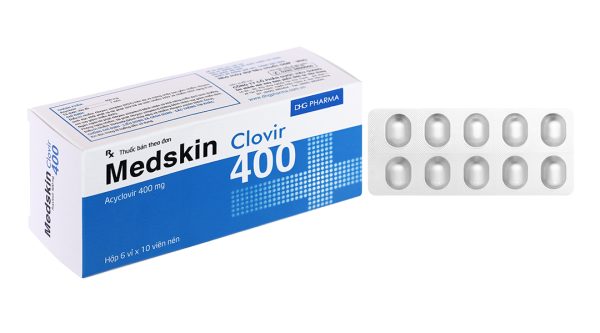 Medskin Clovir 400 phòng và trị nhiễm Herpes simplex (6 vỉ x 10 viên)