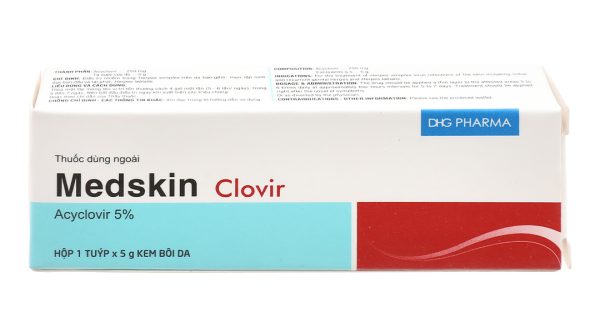 Kem bôi Medskin Clovir 5% trị nhiễm virus Herpes simplex da tuýp 5g