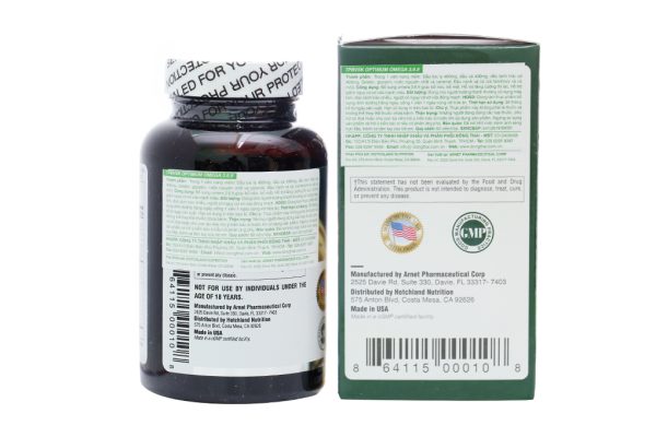 Dầu cá Hotchland Optimum Omega 3.6.9 bổ mắt, ngừa xơ vữa động mạch hộp 60 viên
