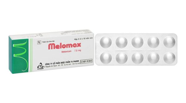 Melomax TV.Pharm 7.5mg điều trị thoái hóa khớp, viêm cột sống (3 vỉ x 10 viên)