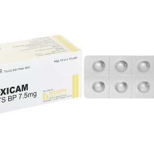 Meloxicam Brawn 7.5mg giảm đau, kháng viêm xương khớp (10 vỉ x 10 viên)