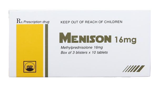 Menison 16mg thuốc kháng viêm, ức chế miễn dịch (3 vỉ x 10 viên)
