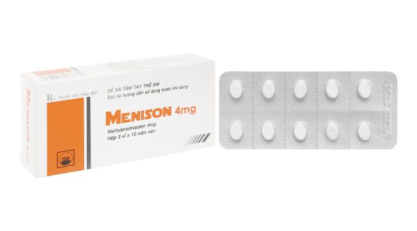 Menison 4mg trị các bệnh liên quan đến viêm khớp dạng thấp, dị ứng (3 vỉ x 10 viên)