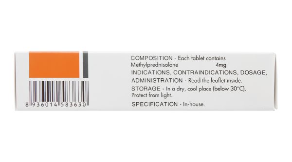 Menison 4mg trị các bệnh liên quan đến viêm khớp dạng thấp, dị ứng (3 vỉ x 10 viên)