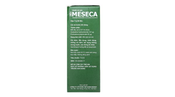 Thuốc xịt mũi Meseca Fort giảm các triệu chứng viêm mũi dị ứng lọ 60 liều