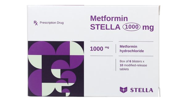 Metformin Stella 1000mg trị đái tháo đường tuýp 2 (6 vỉ x 10 viên)