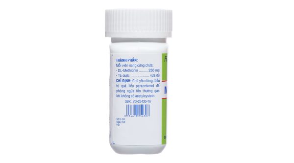 Methionin Domesco 250mg giải độc quá liều paracetamol chai 100 viên