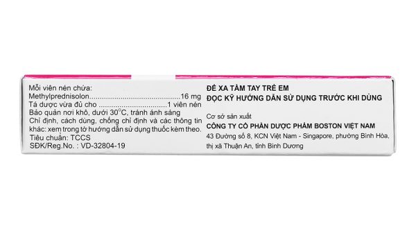 Methylboston 16 thuốc kháng viêm (3 vỉ x 10 viên)