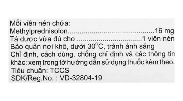 Methylboston 16 thuốc kháng viêm (3 vỉ x 10 viên)