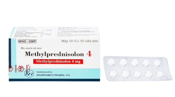 Methylprednisolon 4 Khapharco chống viêm, ức chế miễn dịch (10 vỉ x 10 viên)