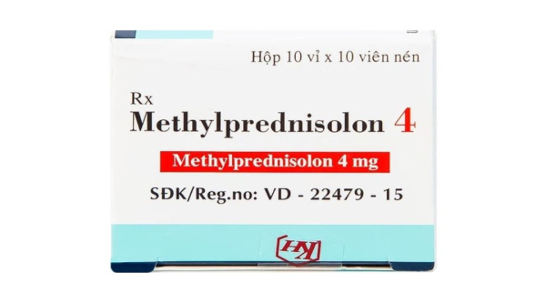 Methylprednisolon 4 Khapharco chống viêm, ức chế miễn dịch (10 vỉ x 10 viên)
