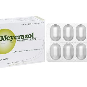 Meyerazol 20mg trị trào ngược dạ dày, thực quản, loét dạ dày-tá tràng (3 vỉ x 10 viên)