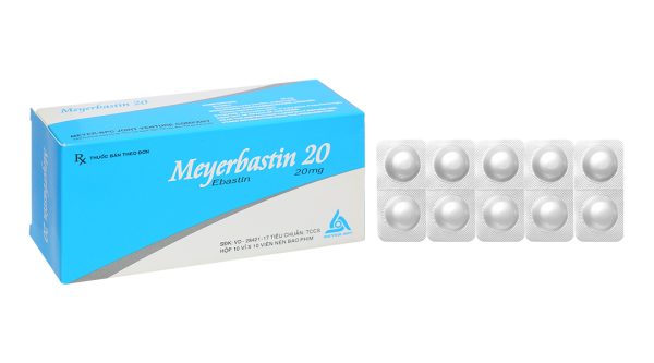 Meyerbastin 20 trị viêm mũi dị ứng, nổi mày đay (10 vỉ x 10 viên)
