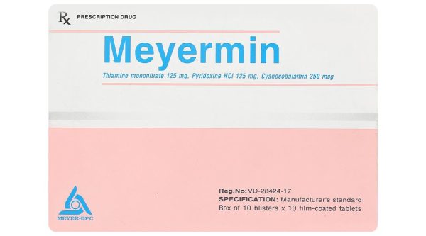 Meyermin dự phòng và trị thiếu vitamin nhóm B do dinh dưỡng, do thuốc (10 vỉ x 10 viên)