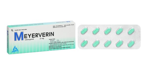 Meyerverin 2mg điều trị đái tháo đường tuýp 2 (2 vỉ x 10 viên)