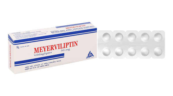 Meyerviliptin 50mg trị đái tháo đường tuýp 2 (3 vỉ x 10 viên)