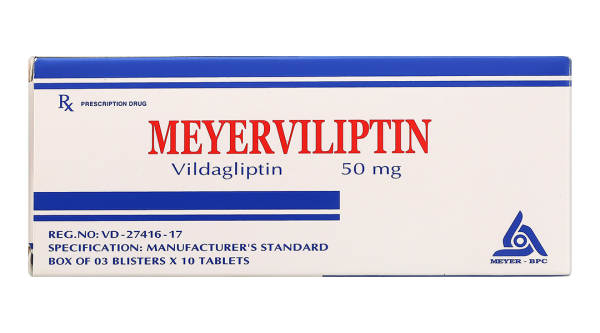 Meyerviliptin 50mg trị đái tháo đường tuýp 2 (3 vỉ x 10 viên)