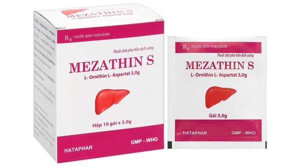 Bột pha hỗn dịch uống Mezathin S 3g tăng giải độc Amoniac ở gan (10 gói x 5g)