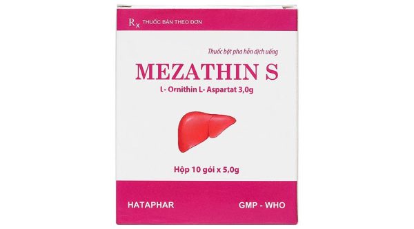 Bột pha hỗn dịch uống Mezathin S 3g tăng giải độc Amoniac ở gan (10 gói x 5g)