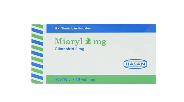 Miaryl 2mg điều trị tiểu đường type 2 (10 vỉ x 10 viên)