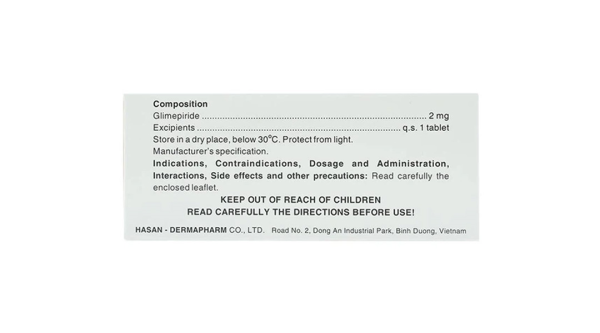 Miaryl 2mg điều trị tiểu đường type 2 (10 vỉ x 10 viên)