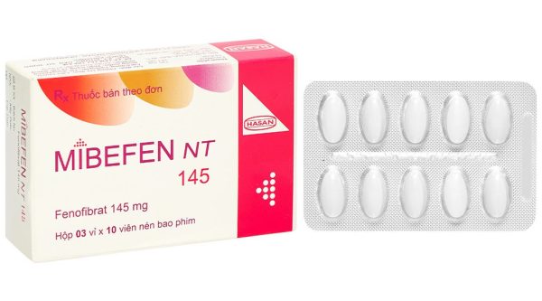 Mibefen NT 145 điều trị tăng triglycerid huyết nặng (3 vỉ x 10 viên)