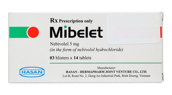 Mibelet 5mg điều trị tăng huyết áp vô căn, suy tim (3 vỉ x 14 viên)