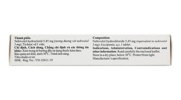 Mibelet 5mg điều trị tăng huyết áp vô căn, suy tim (3 vỉ x 14 viên)