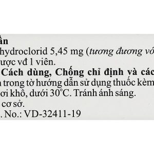 Mibelet 5mg điều trị tăng huyết áp vô căn, suy tim (3 vỉ x 14 viên)