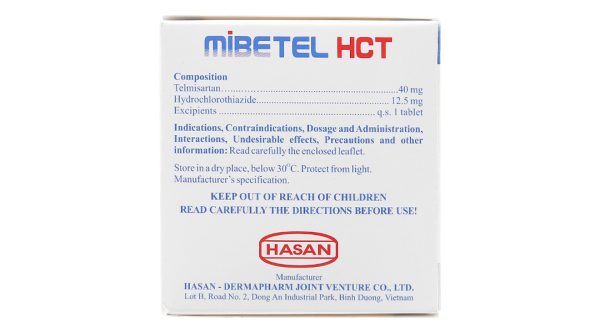 Mibetel HCT 40mg/12.5mg trị tăng huyết áp (10 vỉ x 10 viên)