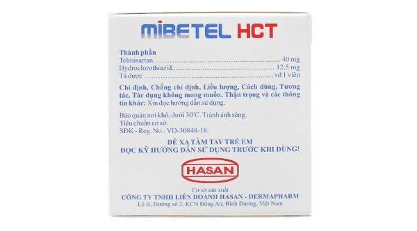 Mibetel HCT 40mg/12.5mg trị tăng huyết áp (10 vỉ x 10 viên)